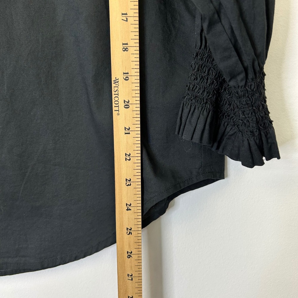 Tuckernuck Teagan Popover Shirt Women's Large Black Top Ruffle - Picture 6 of 9